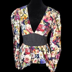 🌸Y2k Floral Peplum Top